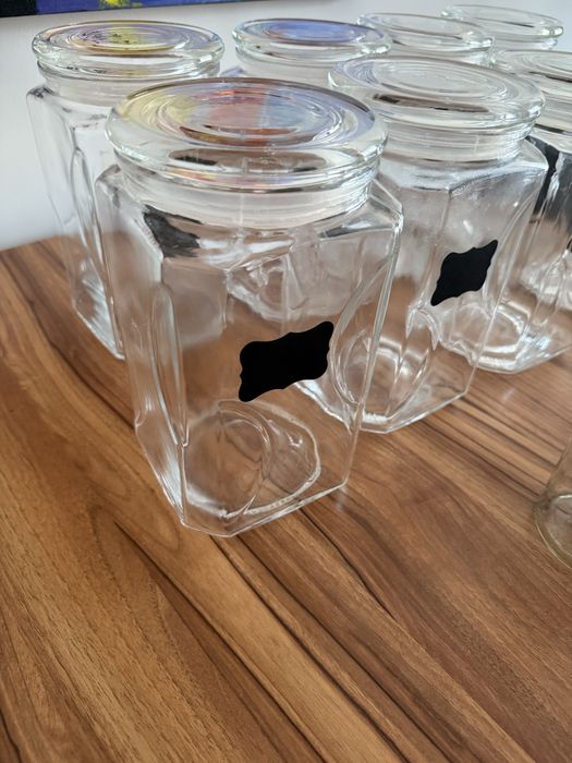 Szklane słoiki na zapasy z pokrywa zestaw 8 szt. i gratis