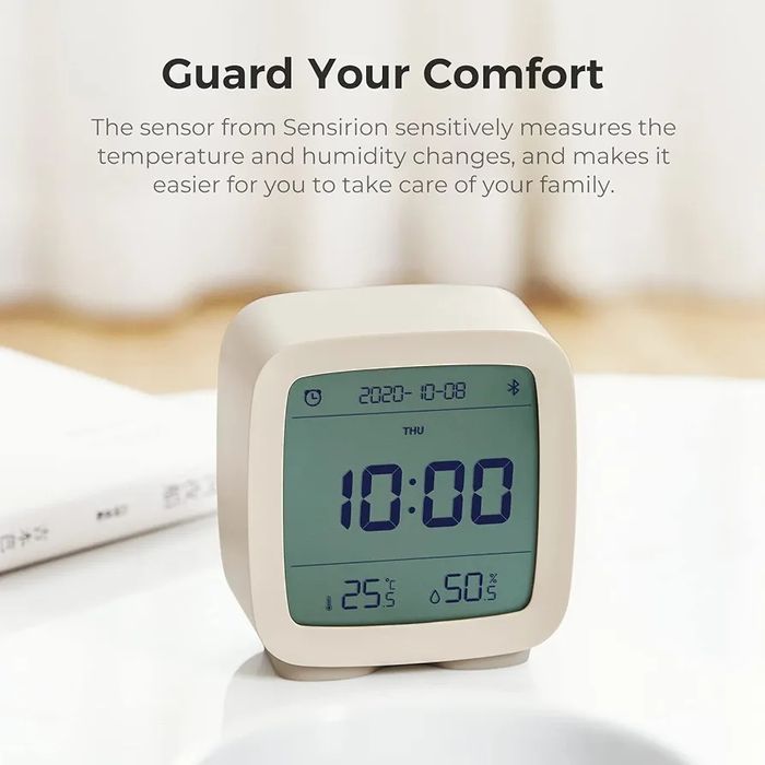 Relógio Despertador Xiaomi Qingping com Bluetooth, Temp e Humid