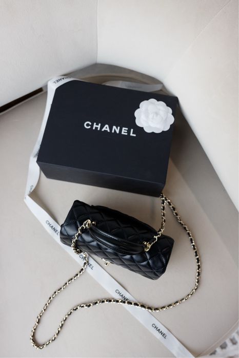 Сумка Chanel 20 з ручкою | чорна