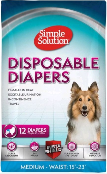 Simple Solution jednorazowe majtki dla psa 12 sztuk M