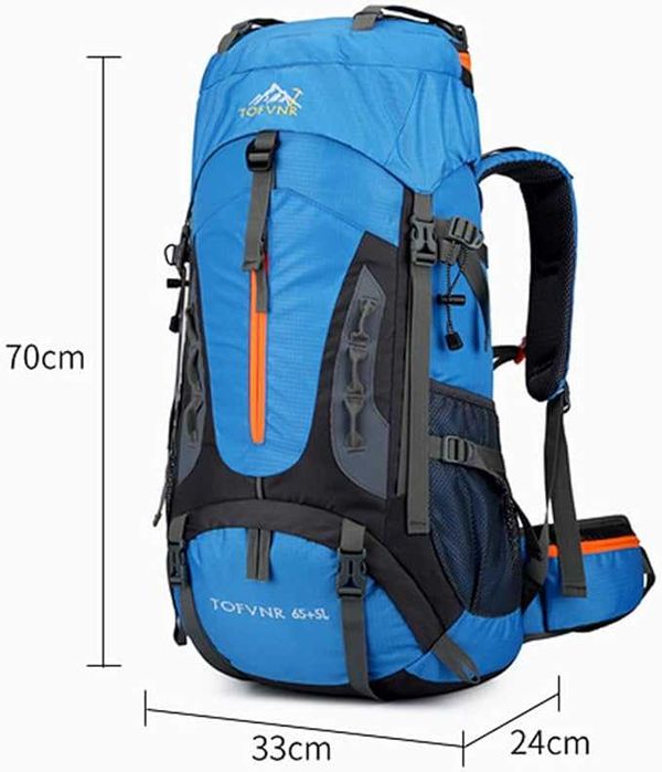 Plecak Turystyczny OPETDO Alpinizm Wspinaczka Trekking Niebieski 70L