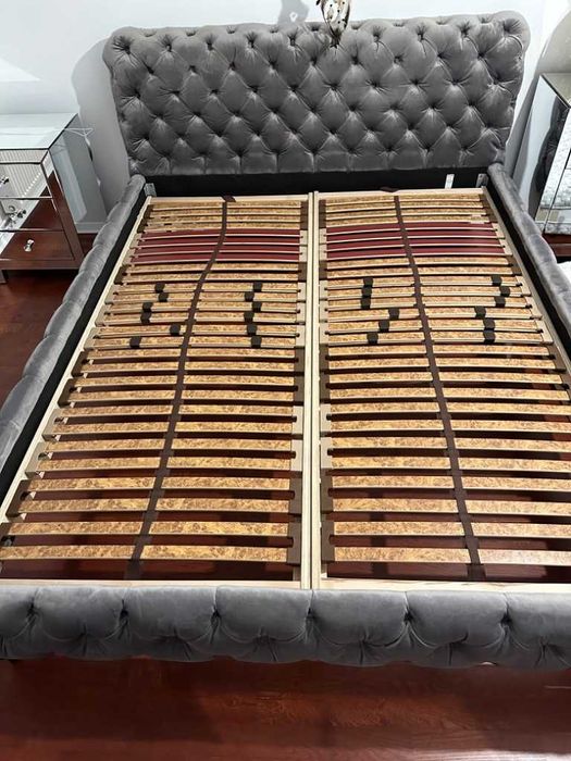 łóżko KARE Desire 160x200 cm jasnoszare stelaż regulowany //OKAZJA!!