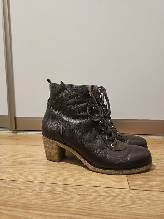 Botki skórzane (naturalna) 42 Flip Flop ( jak łyżwy)