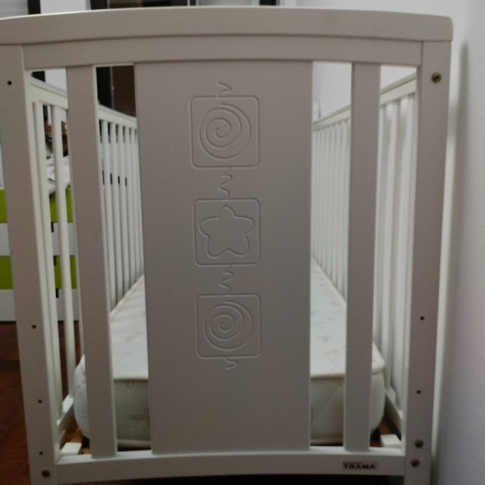 Berço trama branco 120x60 com colchão