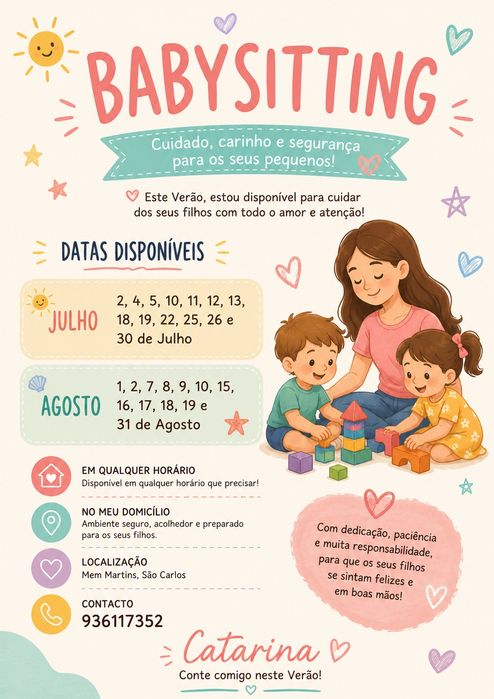 Babysitting Ocasional - Mamã Cate - LER ANÚNCIO!!