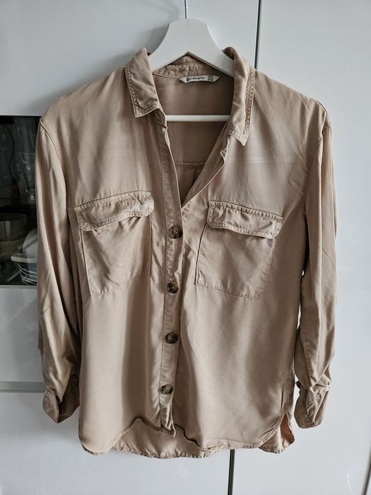 Koszula beżowa stradivarius denim basic S M