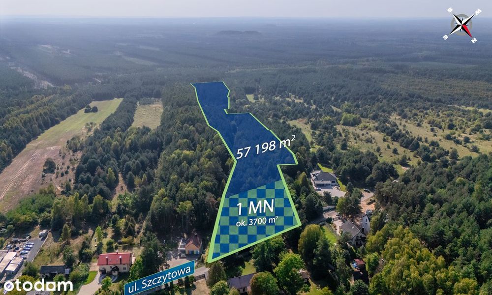 Działka 5,7 ha na Jurze | Część budowlana 3700m² +las| Wszystkie media