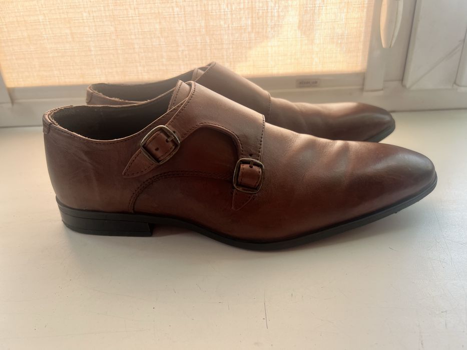 Классические мужские кожаные туфли монки (Англия).