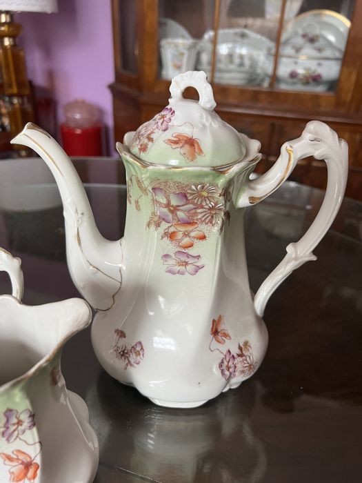 Porcelana serwis secesja środek stołu Stary Śląsk XIX wiek