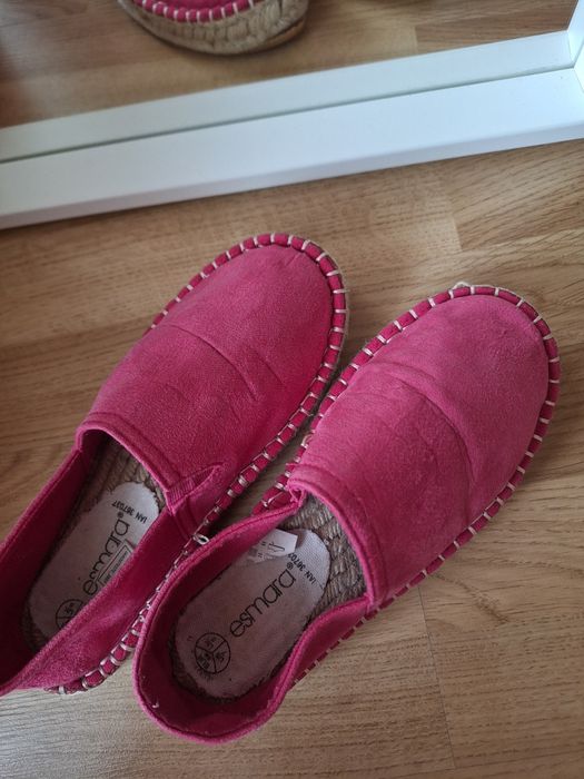 ESMARA Różowe słomiane espardyle