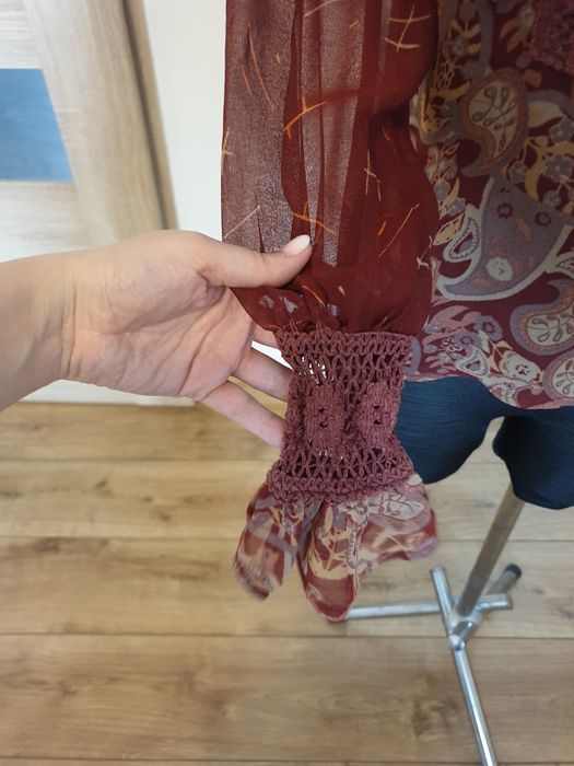 bluzka z haftem boho zwiewna S