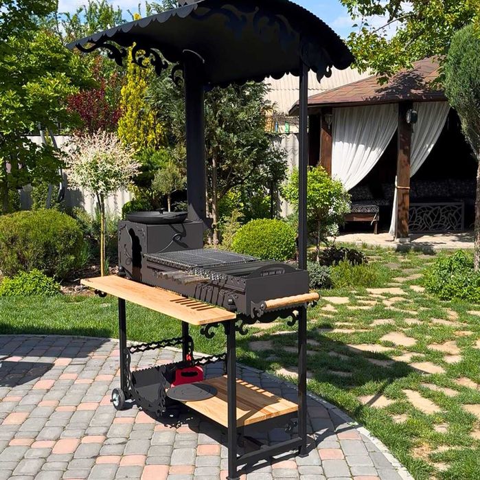 Мангал с печью под казан и крышей «Тадж-Махал» (видео в описании)