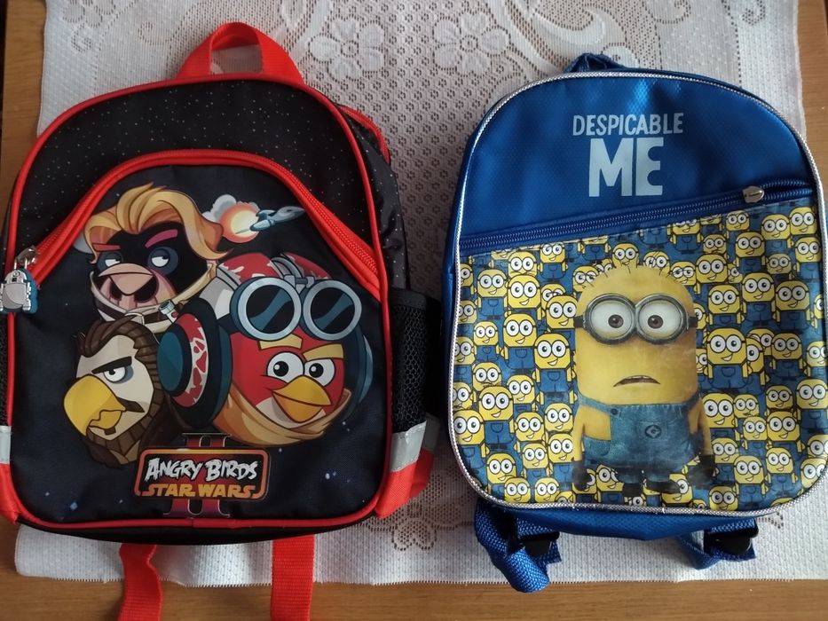 Plecaczki do przedszkola Angry birds i Minionki
