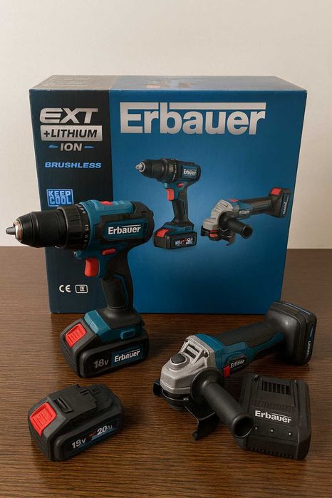 Zestaw narzędzi Erbauer Wkrętarka i Szlifierka kątowa