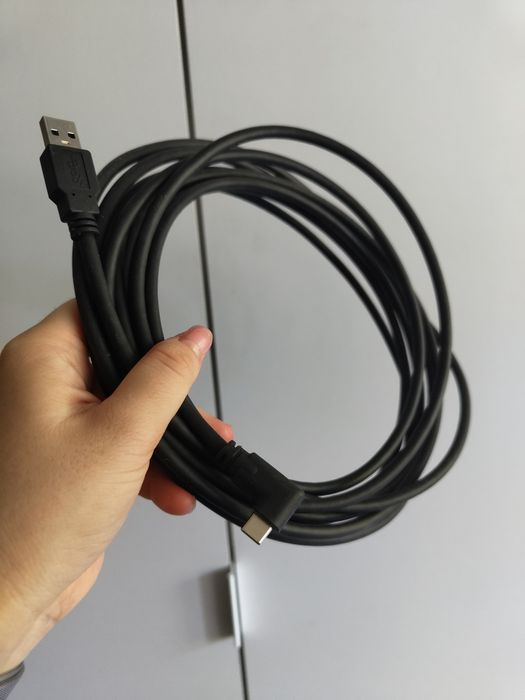 Кабель USB-A — Type-C кутовий (90°) довгий / для Oculus Quest, ПК, зарядки