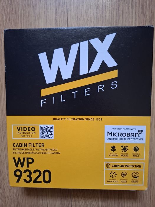 WIX WP 9320 Filtro de Habitáculo Novo na Caixa — Compatível com Citroën Nemo, Peugeot Bipper e Fiat Fiorino
