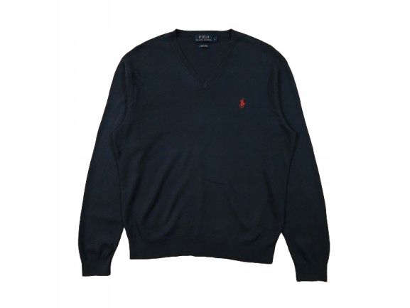 POLO RALPH LAUREN Sweter Męski Pima Cotton V Neck r. S