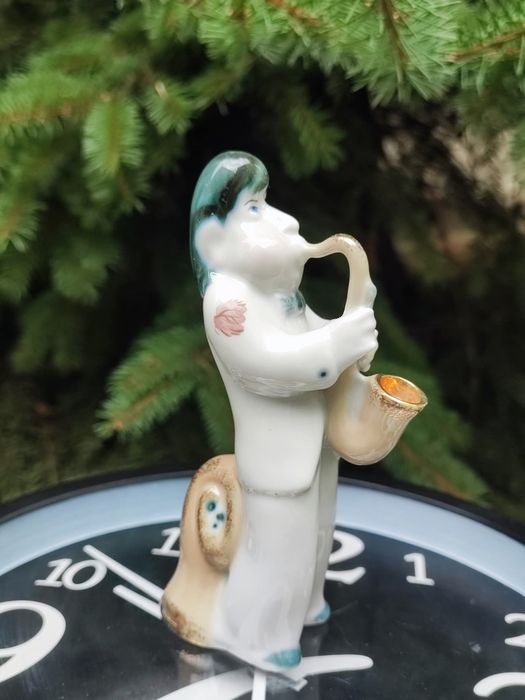 Porcelanowa figurka Saksofonista Rzadko spotykana ZSRR Połonne