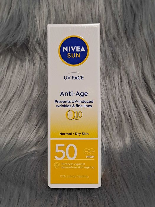 Nivea Sun UV Face Anti-Age Krem do twarzy, przeciwzmarszczkowy, Koenzym Q10, SPF 50; 50 ml