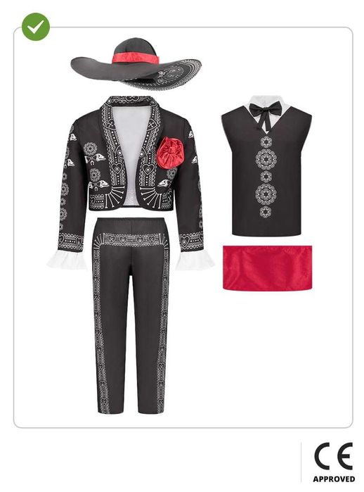 Fato Halloween: Fato de Dia de los Muertos para menino