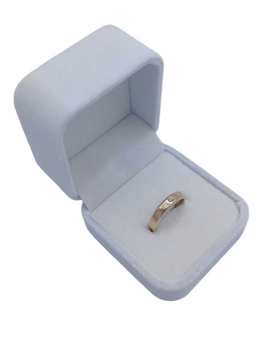 Złota obrączka z diamentem 585p | 3,25g | r. 8