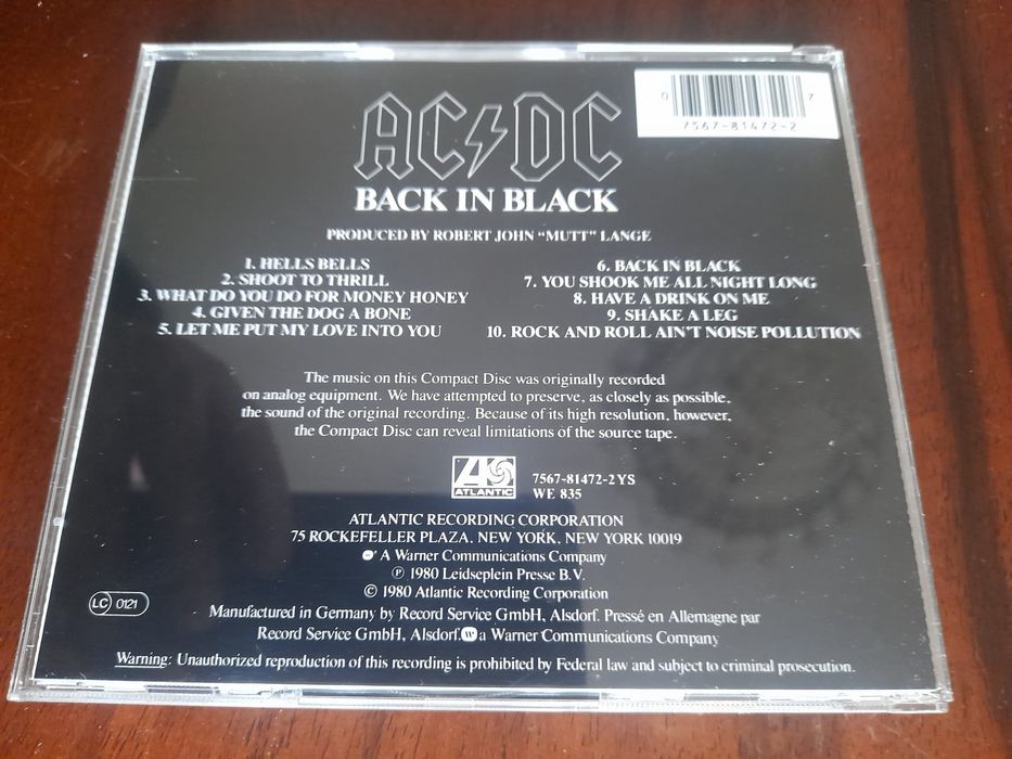 CD - AC DC Back in Black
