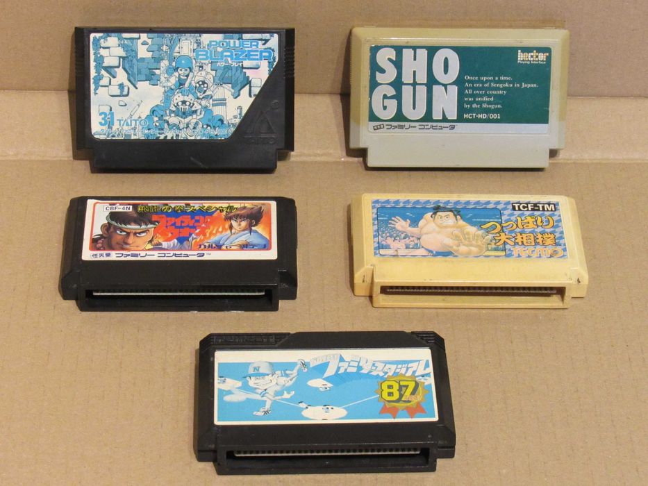 Lote de 5 jogos para Nintendo Famicom