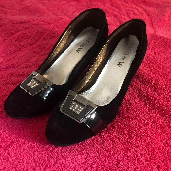 Замшевые туфли на каблуке. Черные туфли. Обувь, босоножки, Лолита