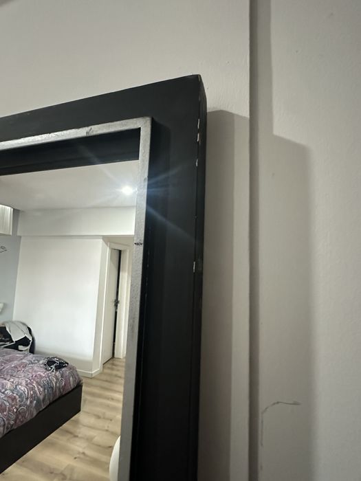 Espelho madeira Preto e Prata