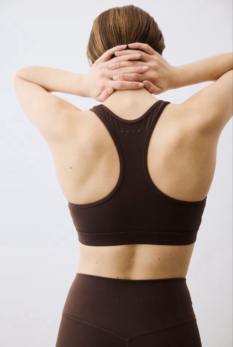 H&M Move Sportowy Biustonosz Medium Support Softmove Ciepły Brąz XL