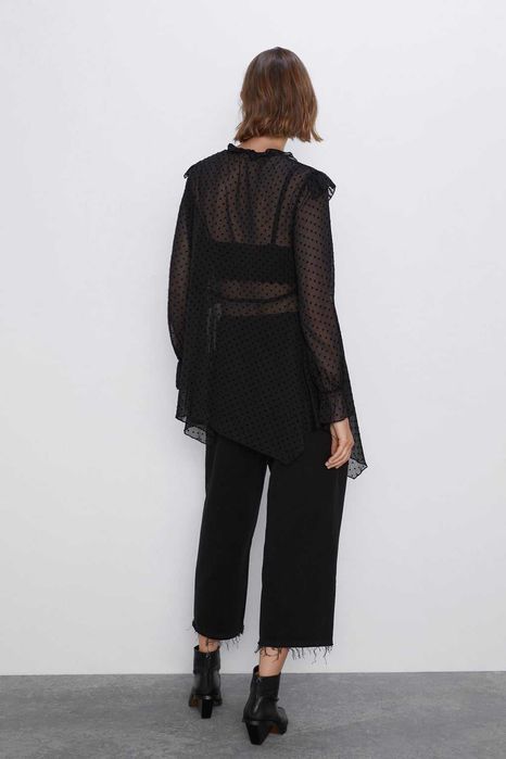 Blusa / Túnica preta assimétrica plumeti da Zara T: M Nova c/etiqueta