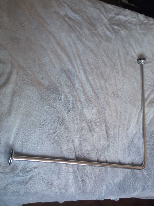Drążek prysznicowy kątowy Faneco 90 × 90 cm, stal nierdzewna inox