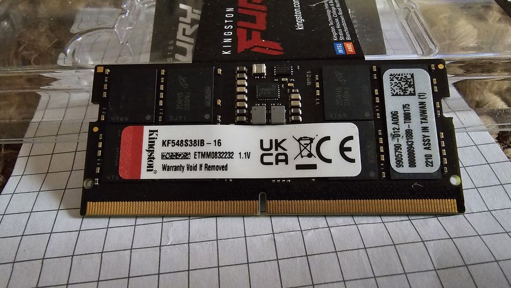 Kingston FURY Impact 16GB DDR5 4800MHz CL38 SODIMM (KF548S38IB16)