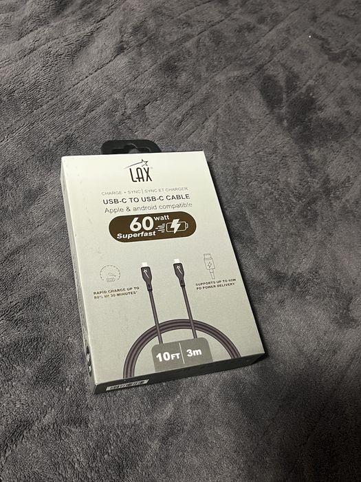 Kabel USB C-USB C 3m bardzo szybki 60w nowy