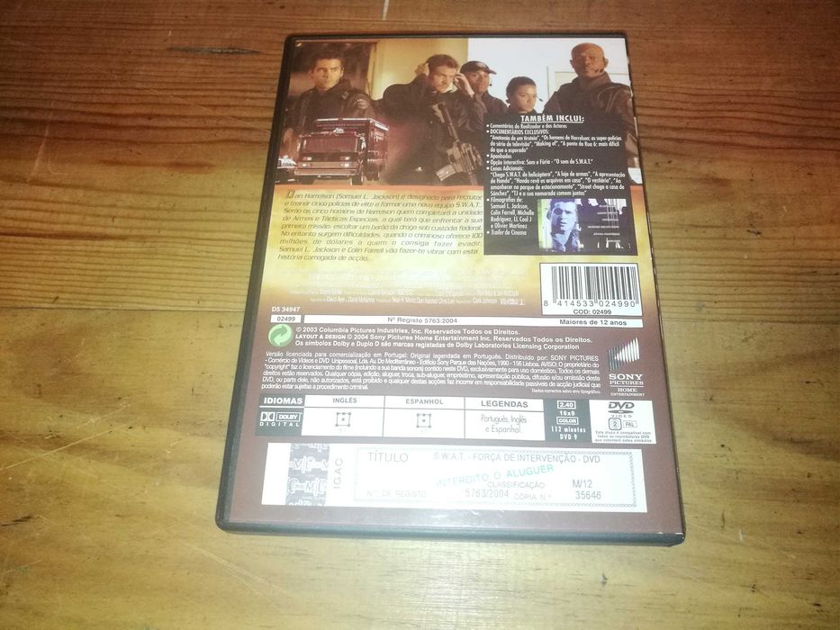 S.W.A.T. - FORÇA DE INTERVENÇÃO 	DVD (legendagem em Português)