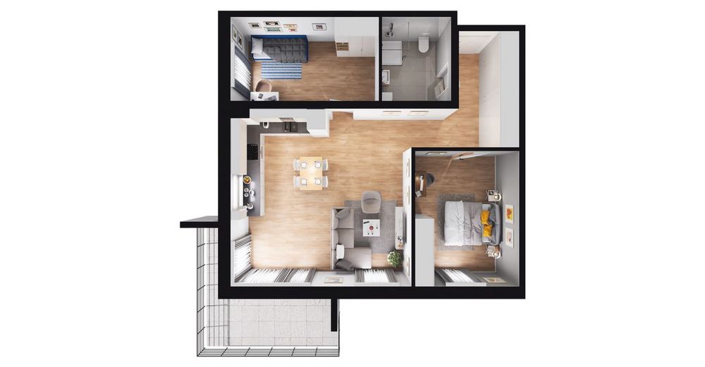 Kawie Wzgórza | apartament 3-pok. | 4_B1_6
