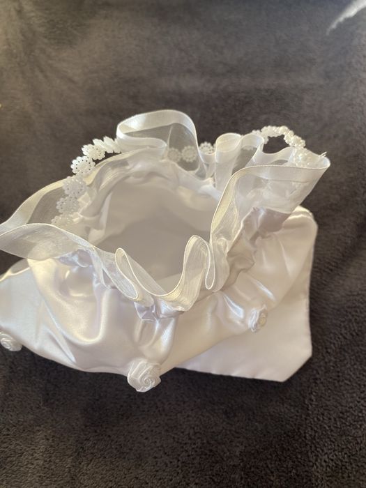 Torebka komunijna satynowa do ręki