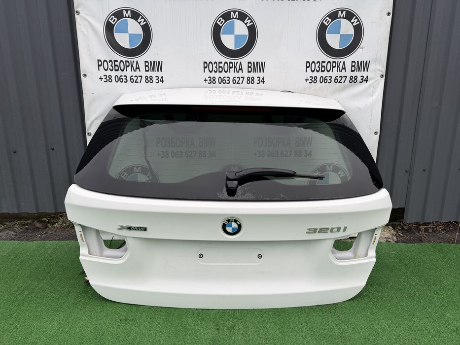 Кришка багажніка bmw 3 f31 ляда бмв ф31 колір а300 біла, з  склом