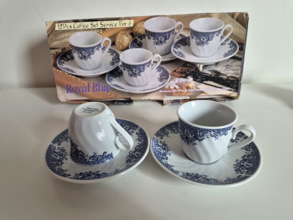 Conjunto chavenas café porcelana Royal Blue para 6 pessoas