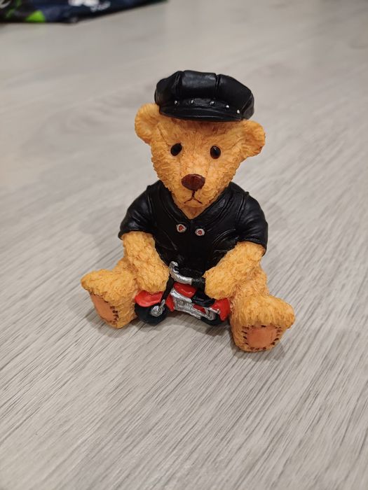 Boneco urso peluche motard- Novo na caixa