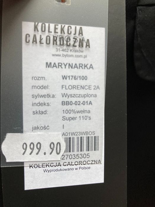 Marynarka garniturowa Bytom nowa