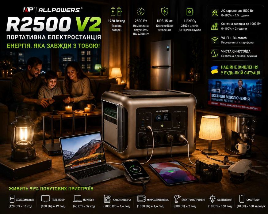 Зарядна станція Allpowers R2500 V2