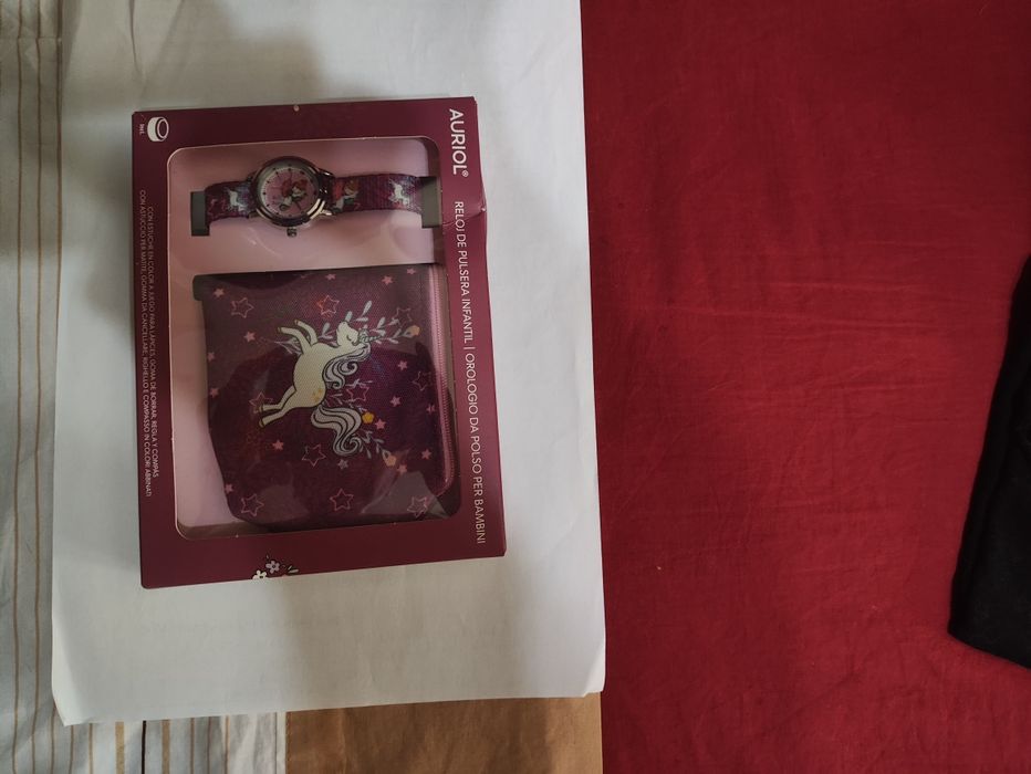 Relógio mais estojo para crianças, imagem Unicórnio