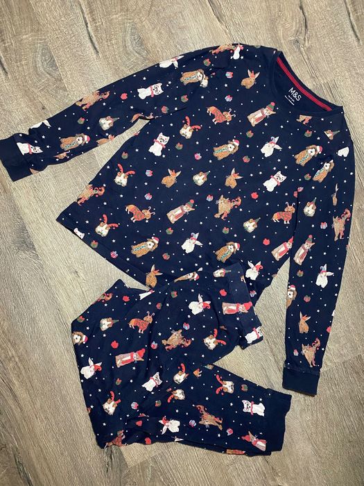 Бавовняна піжама із звірятами дівчинці 13-14р.Комплект кофта-штани