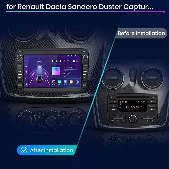Renault Dacia Duster Sandero Captur – Radio Android 15 7" CarPlay Android Auto GPS Nawigacja Stacja Multimedialna WiFi Bluetooth PL 1GB/32GB