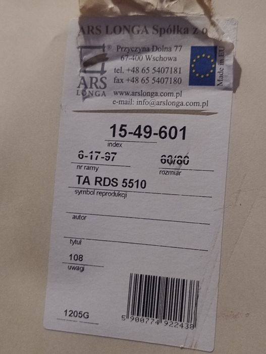 Obraz kobiety w Paryżu stan bardzo dobry