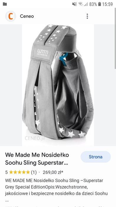 We Made Me Soohu Sling Superstar nosidło dziecka