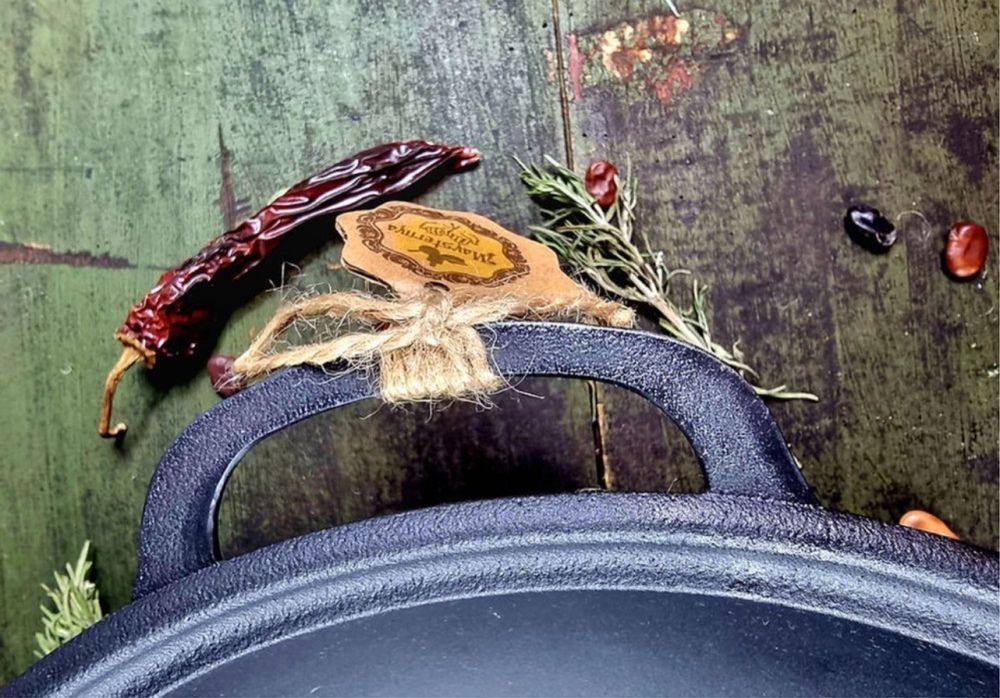 Казан з кришкою сковородою / чавунний казан з кришкою сковородою