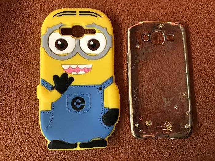Capa em Silicone Minion+capa transparente dourada para Samsung J5 201
