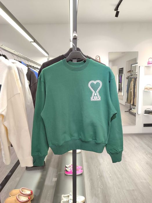 Світшот AMI Paris oversize Ami de Coeur patch sweatshirt Green